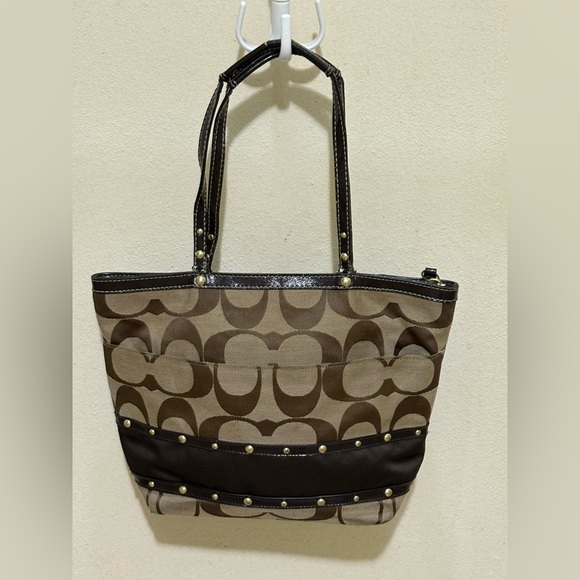 Coach Signature Stripe Studded tote bag Tote - Picture 2 of 6